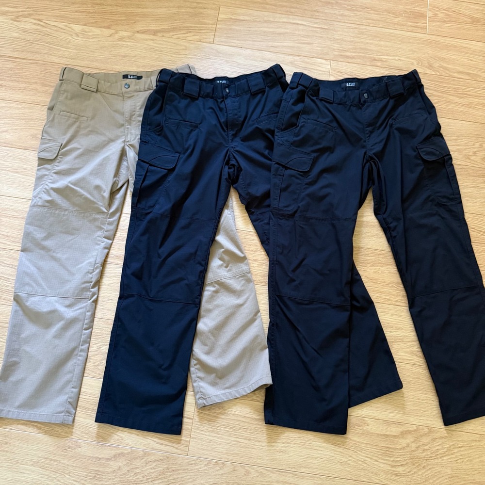 5.11 34x32 Tactical Stryke Cargo Pants Icon Bundle Black Khaki Ripstop Flex Tac